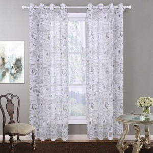 BBJ sheer curtain white decorative living room curtain for bed room